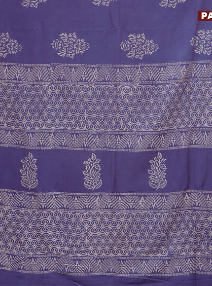 Pashmina silk saree blue with butta prints and printed border