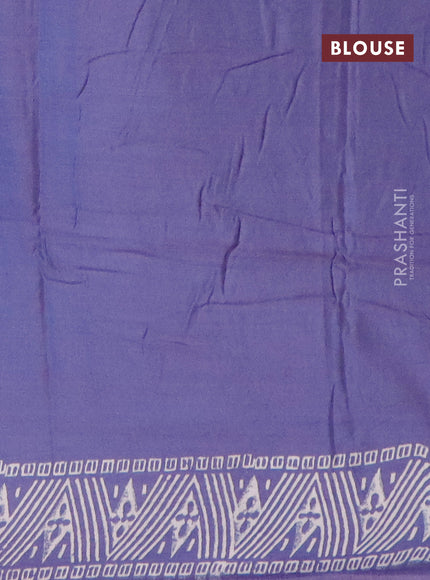 Pashmina silk saree blue with butta prints and printed border