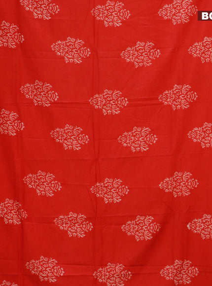 Pashmina silk saree red with butta prints and printed border