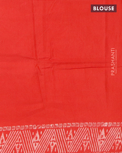 Pashmina silk saree red with butta prints and printed border