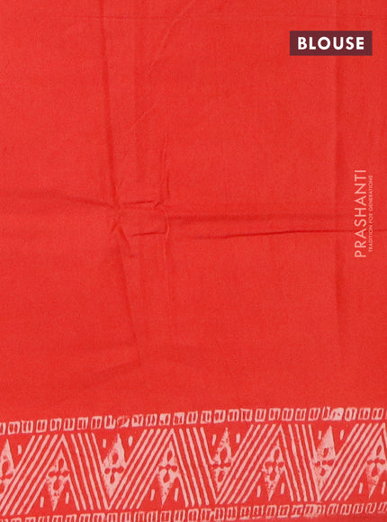 Pashmina silk saree red with butta prints and printed border