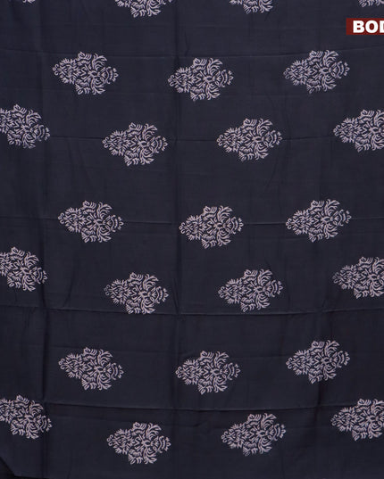 Pashmina silk saree elephant grey with butta prints and printed border
