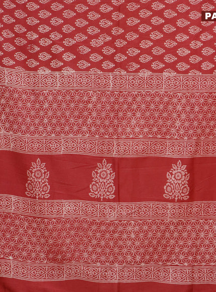 Pashmina silk saree maroon with butta prints and printed border