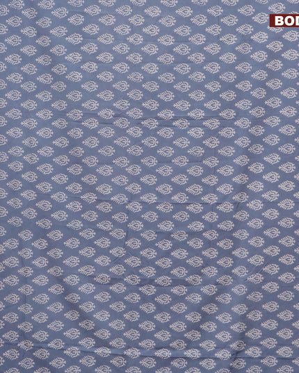 Pashmina silk saree pastel grey with butta prints and printed border