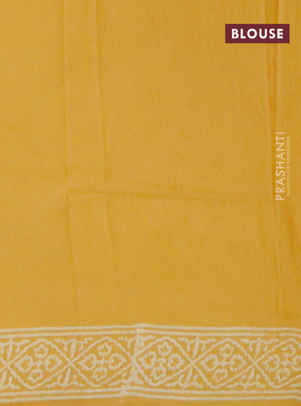 Pashmina silk saree yellow with butta prints and printed border