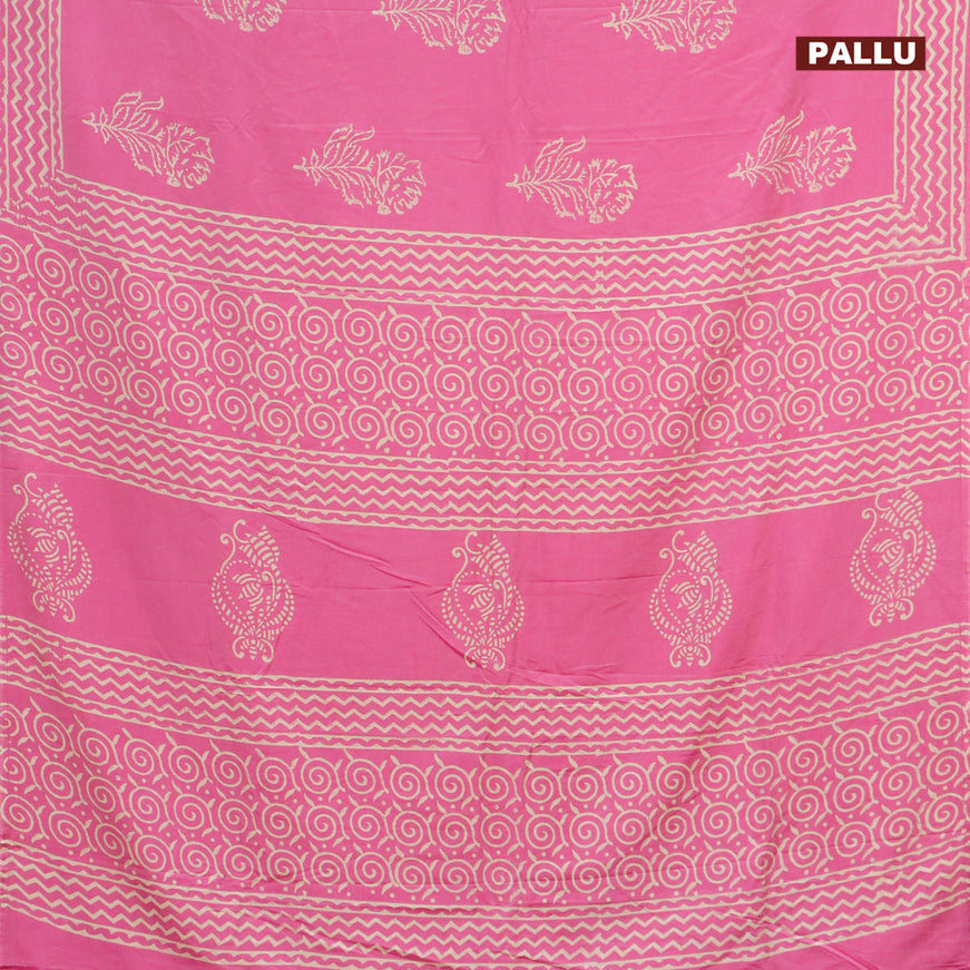 Pashmina silk saree light pink with butta prints and printed border