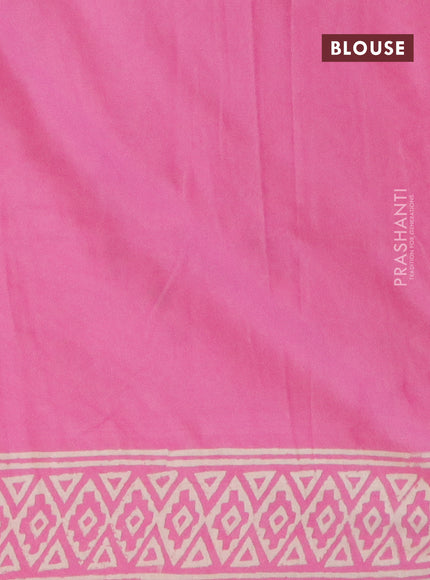 Pashmina silk saree light pink with butta prints and printed border