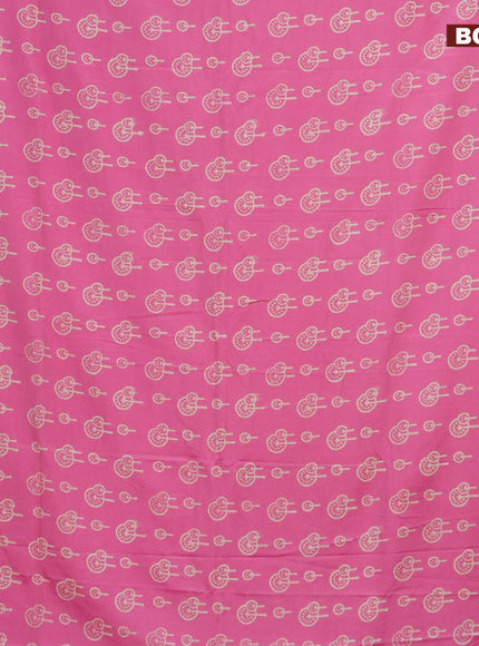 Pashmina silk saree pink with butta prints and printed border