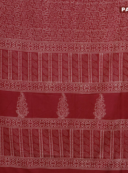 Pashmina silk saree maroon shade with allover prints and printed border