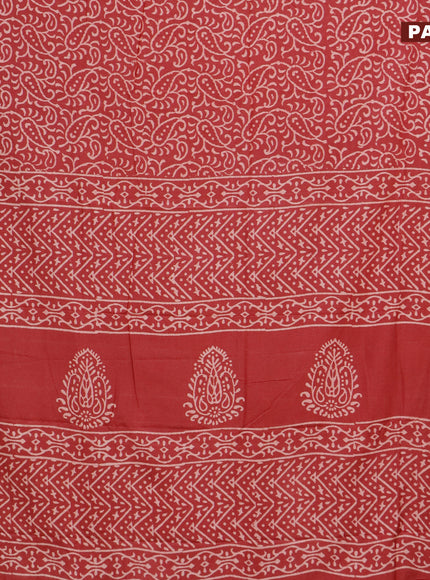 Pashmina silk saree maroon with allover prints and printed border