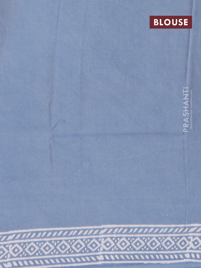 Pashmina silk saree pastel grey with allover warli prints and printed border
