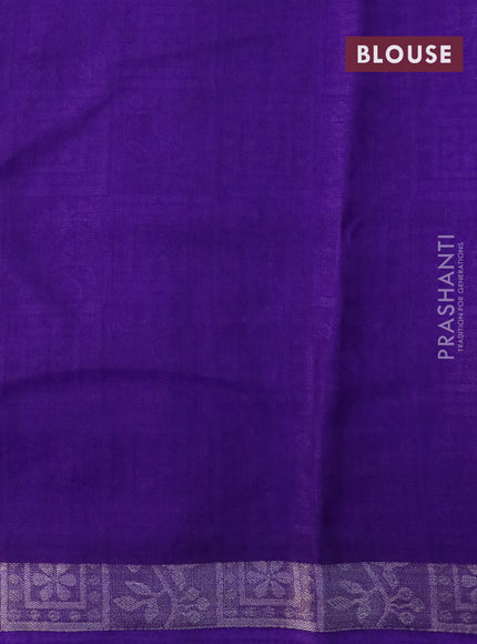 Semi crepe saree violet with allover self emboss and batik printed border