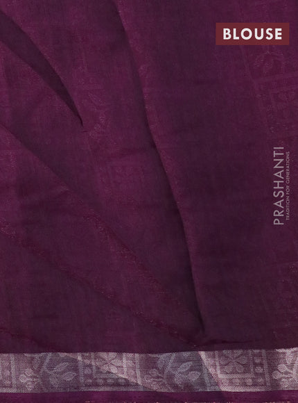 Semi crepe saree wine shade with allover self emboss and batik printed border