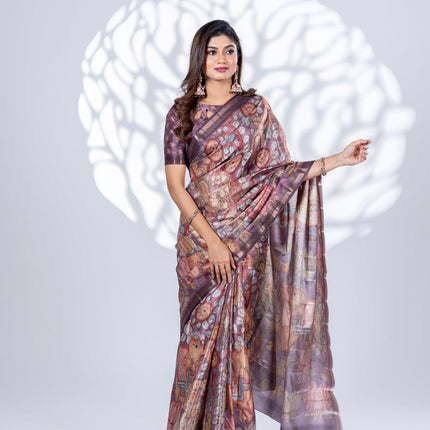 Semi Tussar Printed Sarees