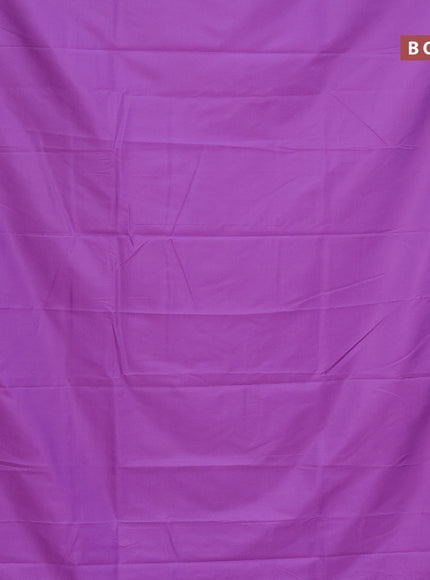 Semi banarasi katan saree lavender shade and red with plain body and zari woven border