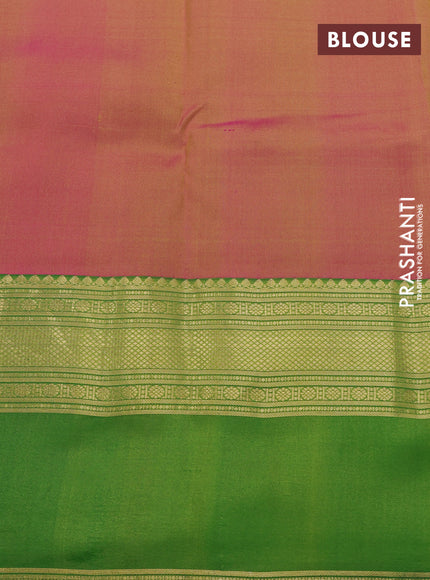 Pure kanchipuram silk saree light green with zari woven buttas and ganga jamuna border