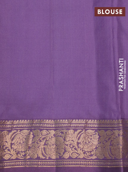 Pure kanchipuram silk saree light blue with allover small zari checked pattern and zari woven border