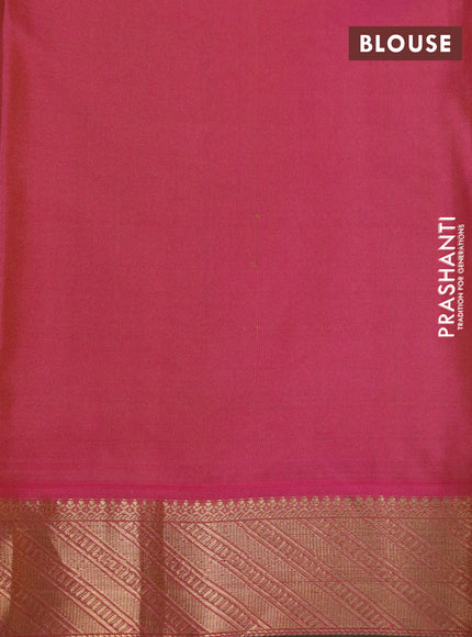 Pure kanchipuram silk saree sandal and pink with zari woven 1000 buttas and zari woven border