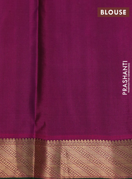 Pure kanchipuram silk saree black and pink with zari woven 1000 buttas and zari woven border