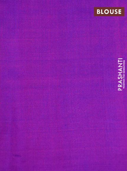 Pure kanchipuram silk saree purple with half & half style buttas in borderless style