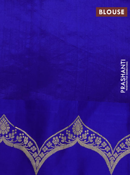 Poona silk saree blue with zari woven buttas and zari woven border