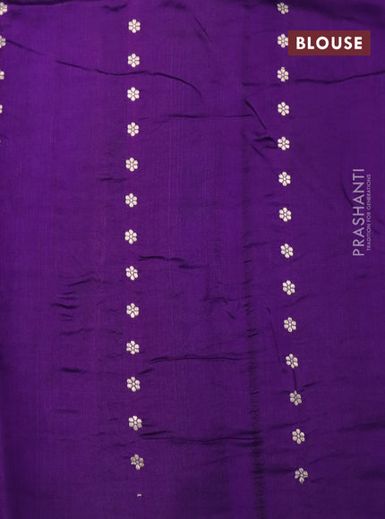 Poona silk saree violet with zari woven buttas and zari woven border