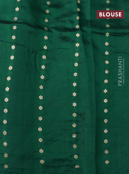 Poona silk saree green with zari woven buttas and zari woven border