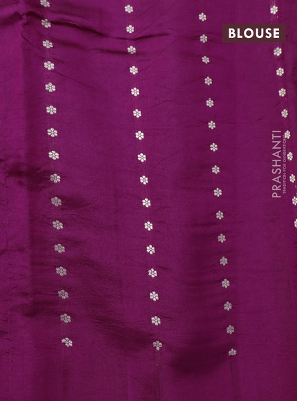 Poona silk saree dark magenta pink with zari woven buttas and zari woven border