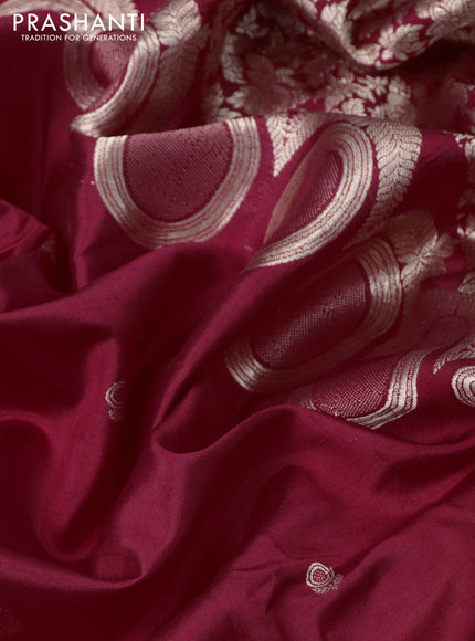 Poona silk saree kumkum red with zari woven buttas and zari woven border