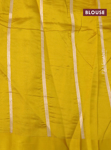 Poona silk saree mustard yellow with zari woven buttas and zari woven floral butta border