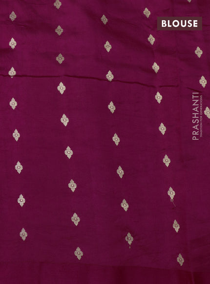 Poona silk saree rani pink with zari woven buttas and zari woven floral butta border