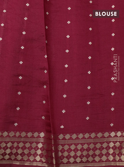 Poona silk saree kumkum red with allover zari stripe & buttas and zari woven border