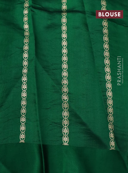 Poona silk saree green with zari woven buttas and zari woven floral butta border