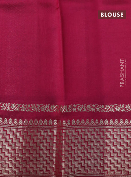 Poona silk saree cs blue and pink with zari woven buttas and zari woven border