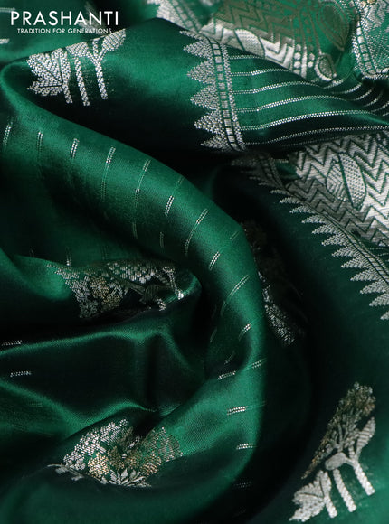 Poona silk saree green and red with allover zari weaves & buttas and zari woven border