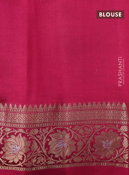 Poona silk saree cs blue and pink with zari woven buttas and zari woven border