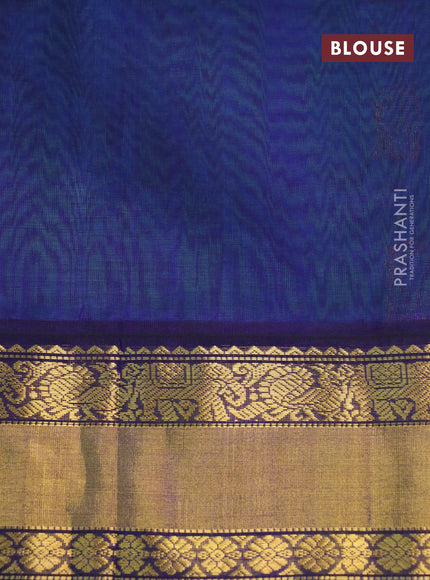 Kuppadam silk cotton saree cs blue and navy blue with allover zari woven buttas and zari woven border