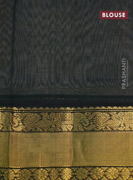 Kuppadam silk cotton saree grey and bottle green with allover zari woven buttas and zari woven border