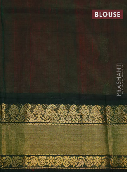 Kuppadam silk cotton saree dual shade of pink and dark green with allover zari woven buttas and zari woven border