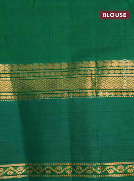 Silk cotton saree pink and green with allover thread checked pattern and rettapet zari woven korvai butta border