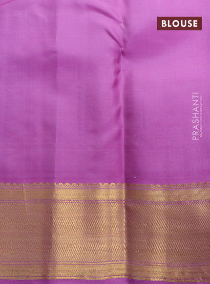 Pure kanchipuram tissue silk saree teal blue and mauve pink with allover zari woven floral weaves and zari woven border