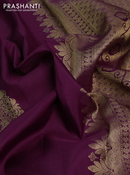 Pure kanchipuram silk saree maroon with paisley zari woven buttas and zari woven border