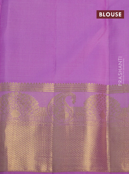 Pure kanchipuram silk saree lavender with annam zari woven buttas and zari woven border