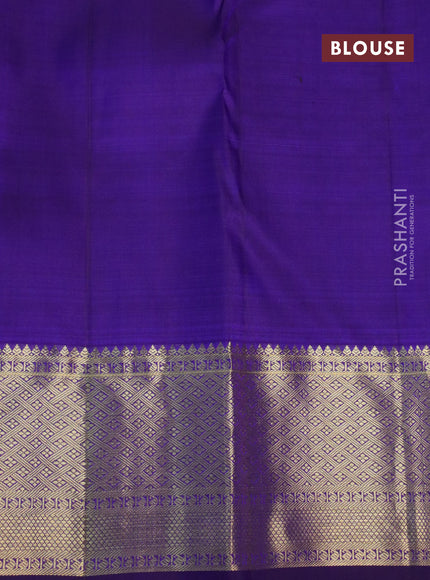 Pure kanchipuram silk saree blue with zari woven buttas and zari woven border