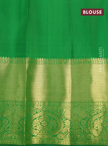 Pure kanchipuram silk saree wine shade and green with allover zari weaves and zari woven border