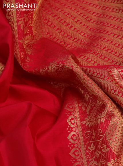 Pure kanchipuram silk saree red with zari woven buttas and zari woven border