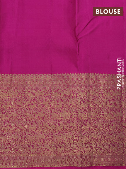 Pure kanchipuram silk saree purple and pink with allover zari woven 1000 buttas and long zari woven border