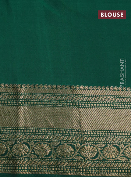 Pure kanchipuram silk saree black and green with zari woven 1000 buttas and zari woven border