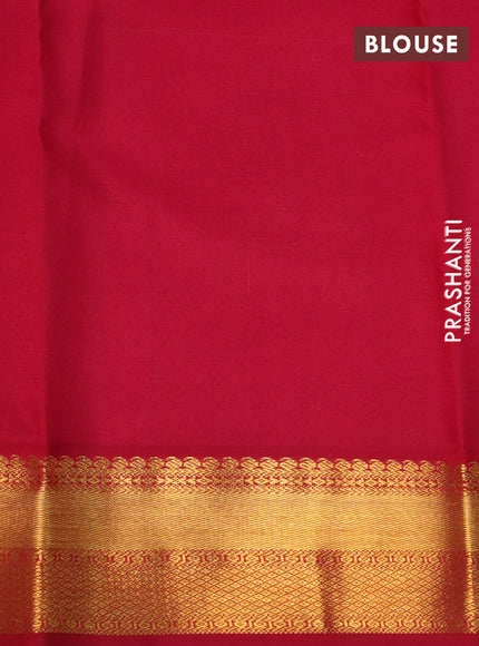 Pure kanchipuram silk saree pastel lavender and red with allover checked pattern and zari woven korvai border