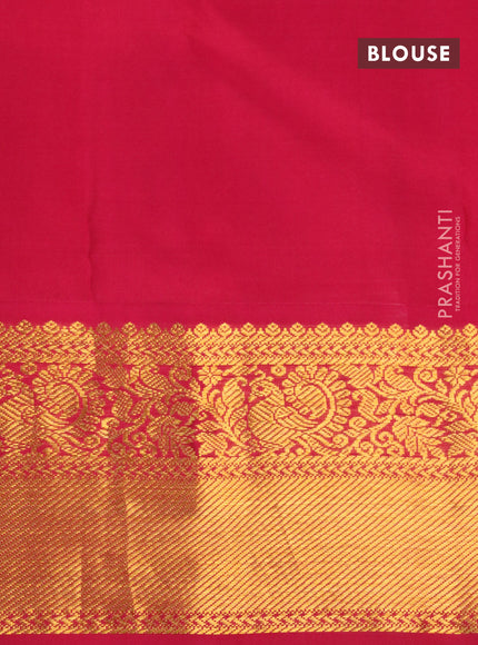 Pure kanchipuram silk saree lavender shade and pink with zari woven buttas and zari woven korvai border